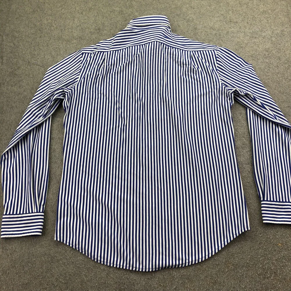 Polo Ralph Lauren Shirt Mens Large Blue Stripe Classic Fit Dress Long Sleeve